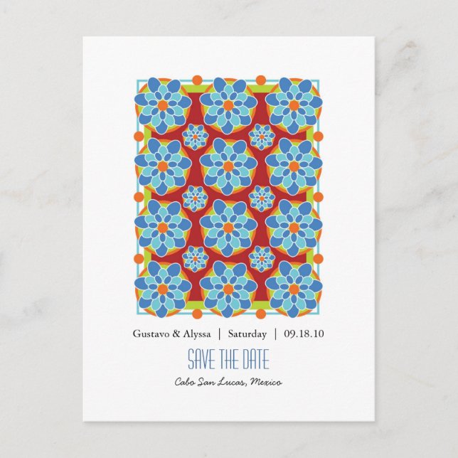 Tarjetas Postales de Mosaico Floral para Guardar l (Anverso)