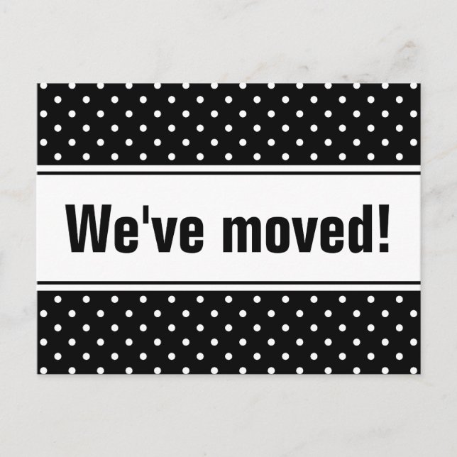 Tarjetas postales de mudanza lindas con lunares (Anverso)