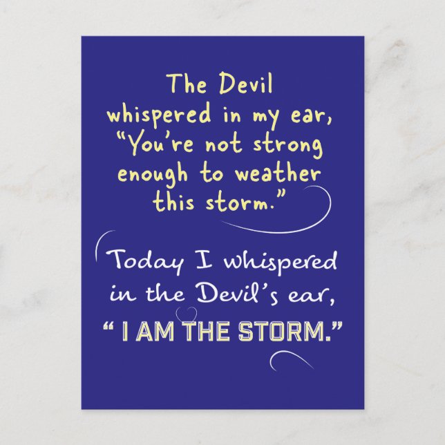 Tarjetas postales de mujer cristiana El diablo me  (Anverso)
