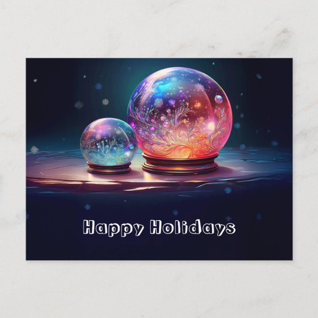 Tarjetas Postales de Navidad con Bolas de Nieve de (Anverso)