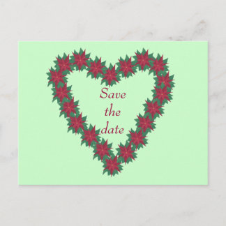 Tarjetas postales de Navidad con corazón de poinse