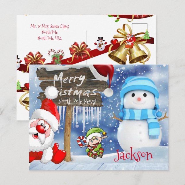 Tarjetas Postales de Navidad Polo Norte (Anverso / Reverso)