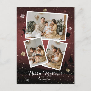 Tarjetas Postales de Navidad Rojas Merry Christmas