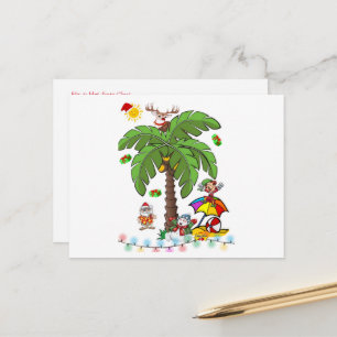 Tarjetas postales de Navidad Santa Claus Fiesta en