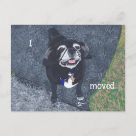 Tarjetas postales de nueva dirección de perro Pug