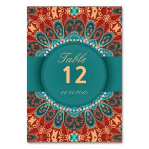Tarjetas postales de número de mesa de boda de Boh