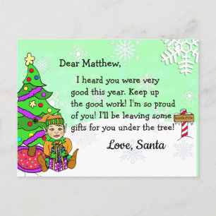 Tarjetas postales de Papá Noel: Elfo rubio de vaca