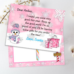 Tarjetas postales de Papá Noel: Muñeco de nieve li