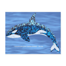 Tarjetas postales de pensamiento positivo de Orca