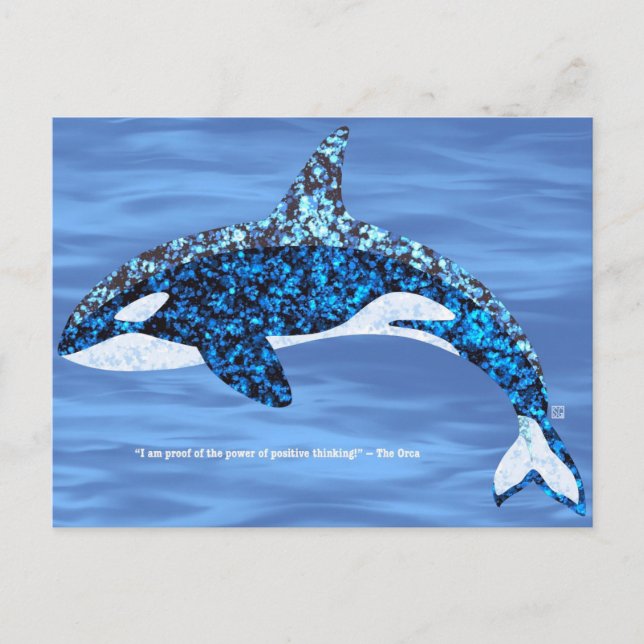 Tarjetas postales de pensamiento positivo de Orca (Anverso)