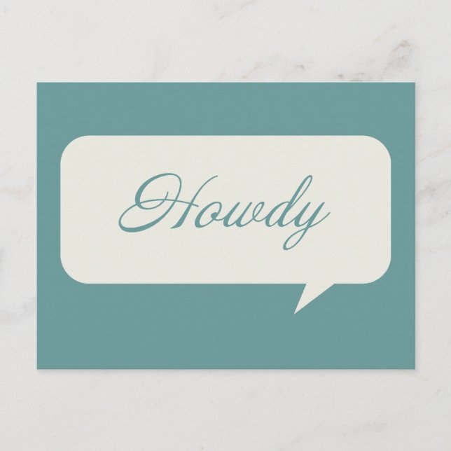 Tarjetas postales de Personalizable Howdy (Anverso)