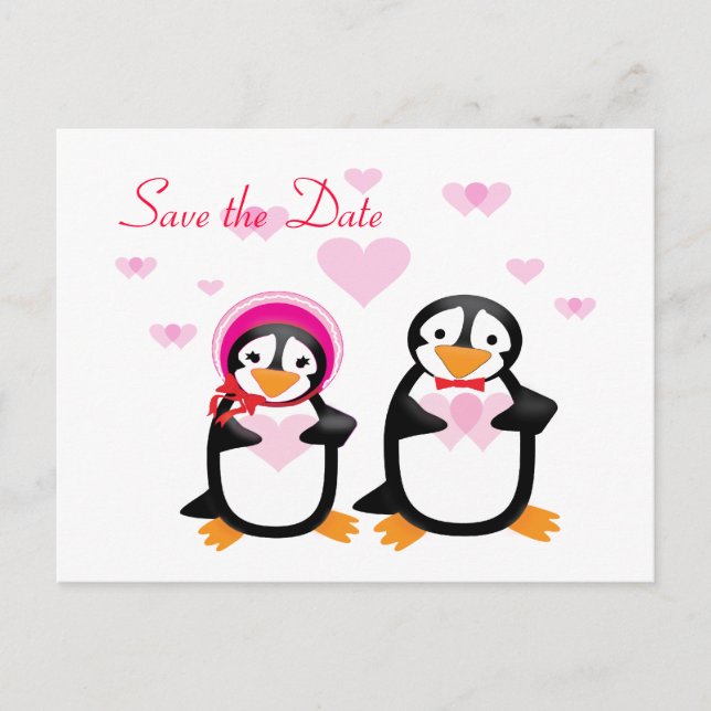 Tarjetas Postales De Pingüinos De San Valentín (Anverso)
