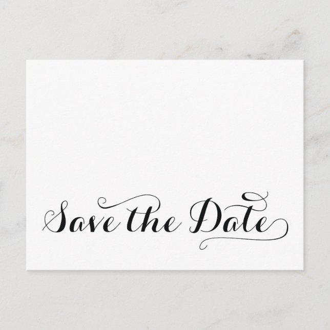 Tarjetas Postales de Plain White Save The Dates (Anverso)