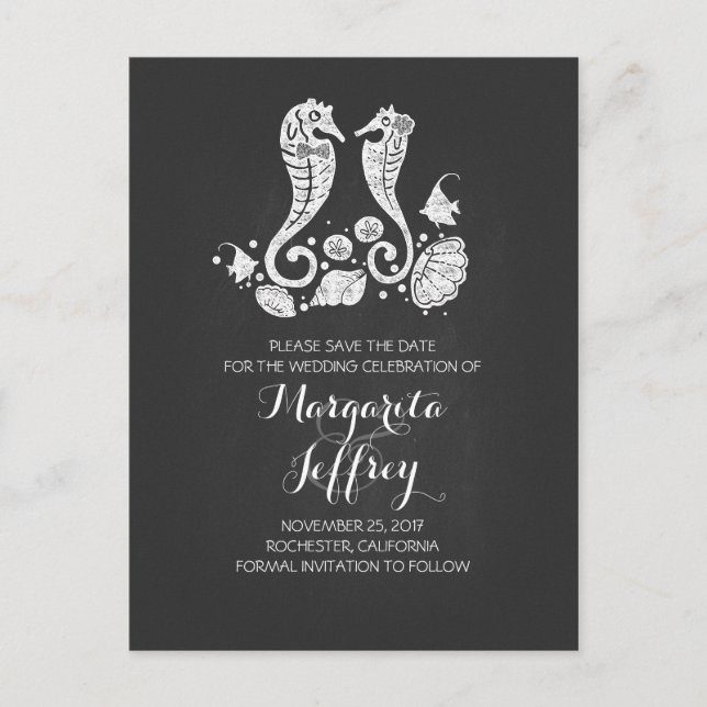 Tarjetas postales de playa con pizarra para salvar (Anverso)