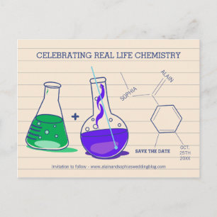 Tarjetas Postales de Química para Anunciar la Fech