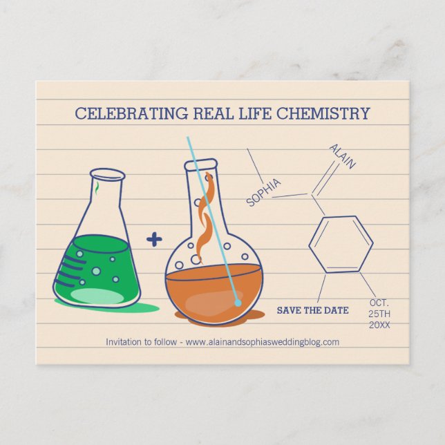 Tarjetas Postales de Química para Guardar la Fecha (Anverso)