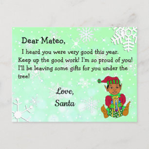 Tarjetas postales de Santa: Duende étnico navideño