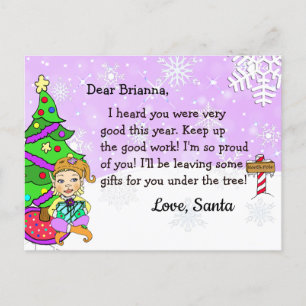 Tarjetas postales de Santa: Elfa rubia navideña