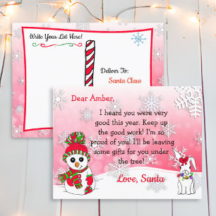 Tarjetas postales de Santa: Muñeco de nieve lindo