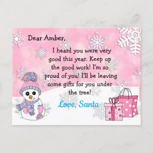 Tarjetas postales de Santa: Muñeco de nieve lindo