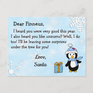 Tarjetas postales de Santa: Pingüino de vacaciones
