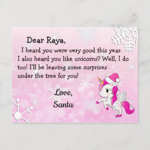Tarjetas postales de Santa: Unicornio Rojo con Som
