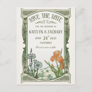 Tarjetas Postales de Save the Date   Art Nouveau F