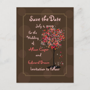 Tarjetas postales de Save the Date con dulce de ch