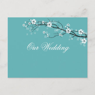 Tarjetas postales de Save the Date con flores blan