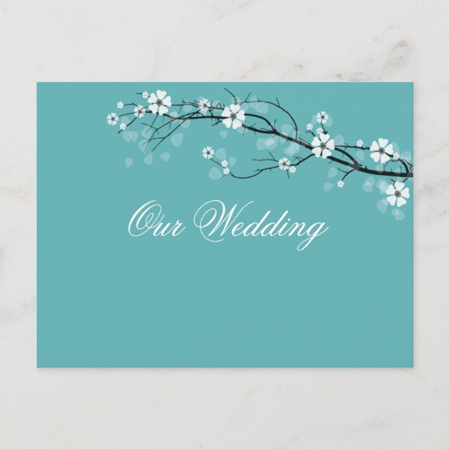 Tarjetas postales de Save the Date con flores blan (Anverso)