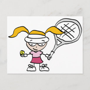 Tarjetas postales de tenis para niños