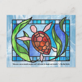 Tarjetas Postales de Tortuga Marina de Vidrio Pint