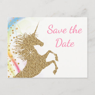 Tarjetas Postales de Unicornio para Guardar la Fec
