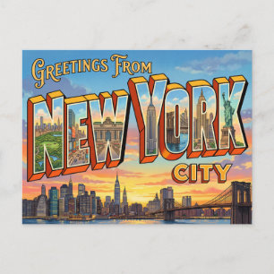 tarjetas postales de viaje a la ciudad de Nueva Yo
