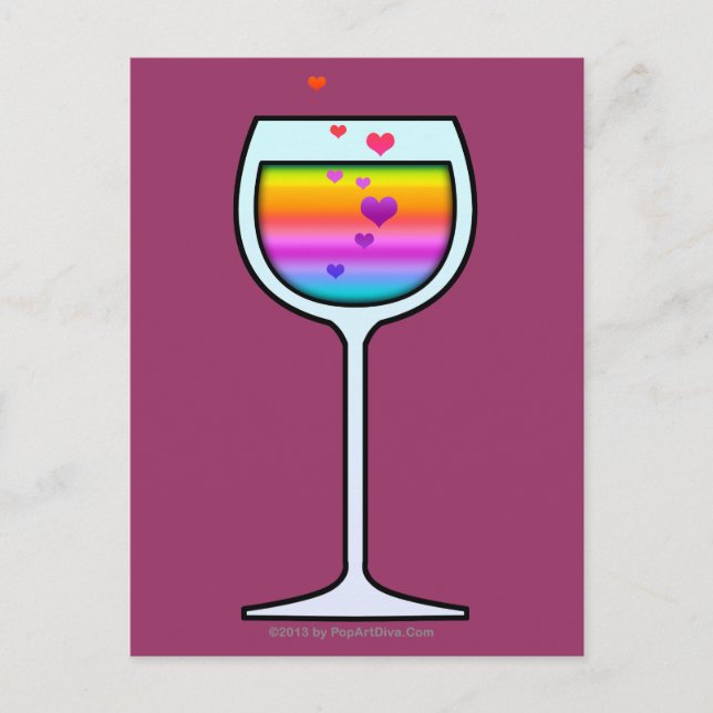 TARJETAS POSTALES DE VIDRIO DE VINO (Anverso)