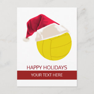 Tarjetas postales de voleibol de Navidad Sombrero