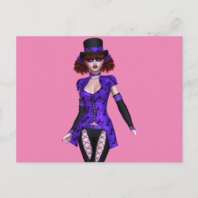 TARJETAS POSTALES DEL CHICA DE GÓTICO EMO CUIDADO (Anverso)