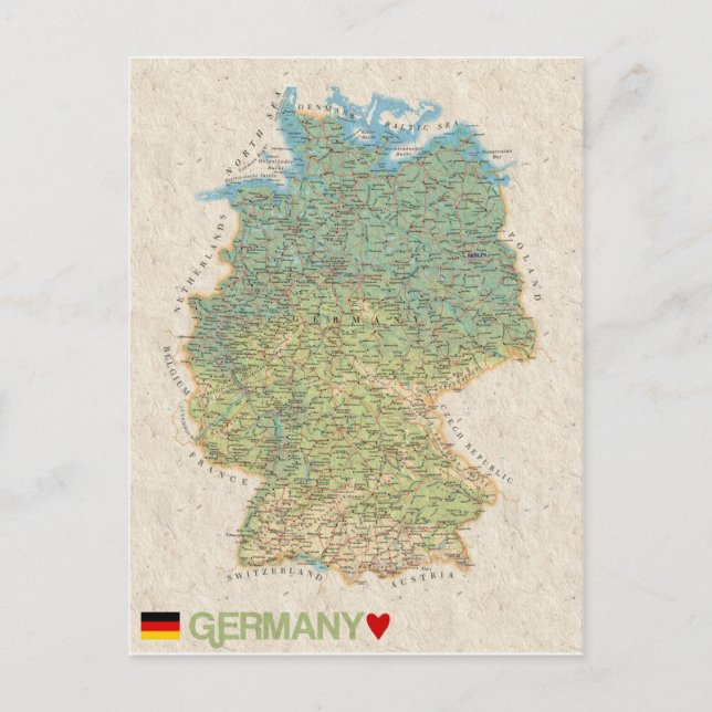 TARJETAS POSTALES DEL MAPA ♥ Alemania (Anverso)