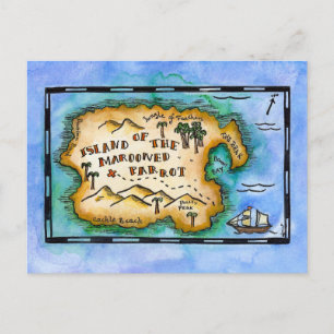 Tarjetas Postales del Mapa del Tesoro del Loro Var