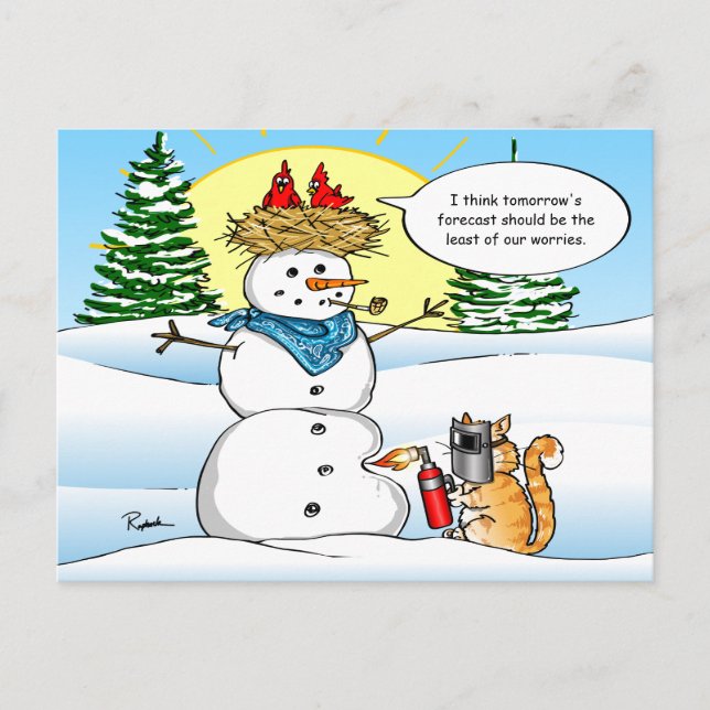 Tarjetas postales divertidas de gatos en Navidad | (Anverso)