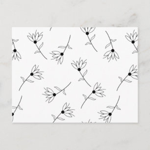 Tarjetas postales elegantes florales minimalistas