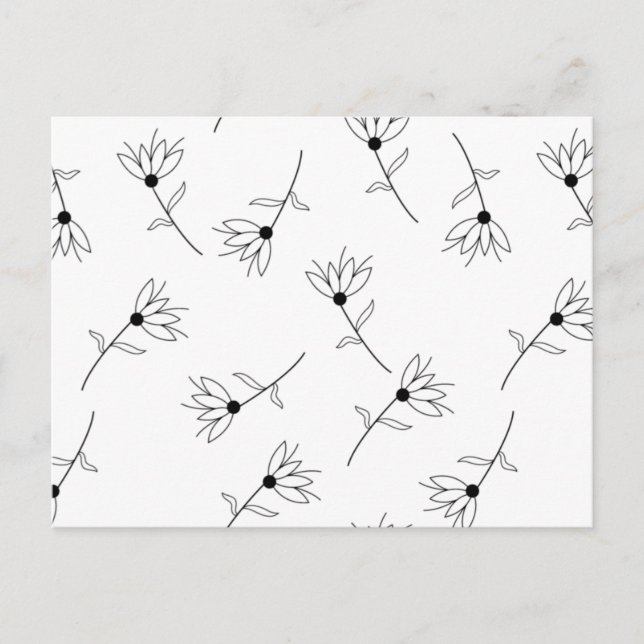 Tarjetas postales elegantes florales minimalistas (Anverso)