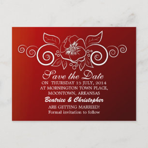 tarjetas postales elegantes rojas para guardar la