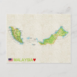 TARJETAS POSTALES MAPA ♥ Malasia