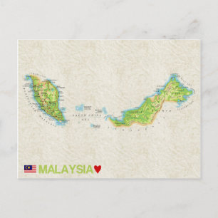 TARJETAS POSTALES MAPA ♥ Malasia