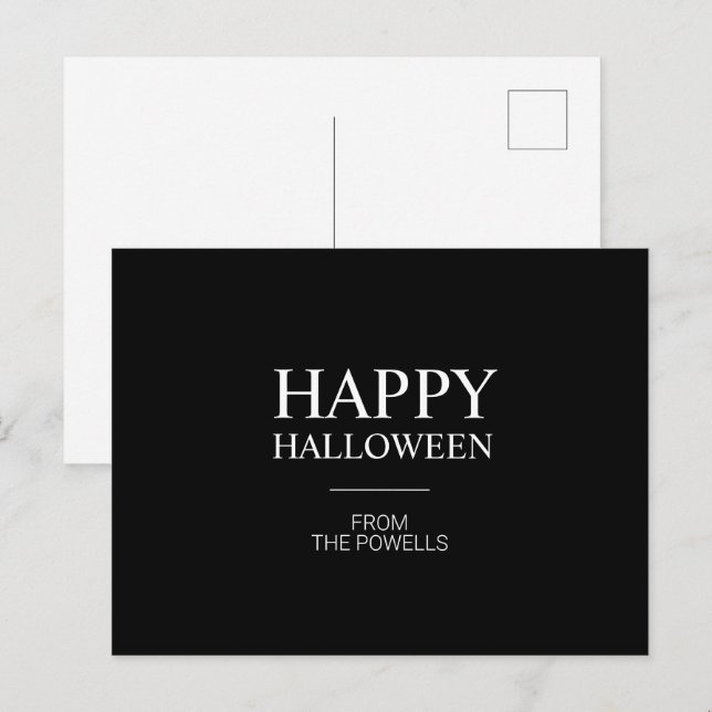 TARJETAS POSTALES MINIMALISTAS DE FELIZ HALLOWEEN  (Anverso / Reverso)