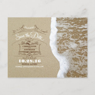 Tarjetas postales modernas de boda en la playa par