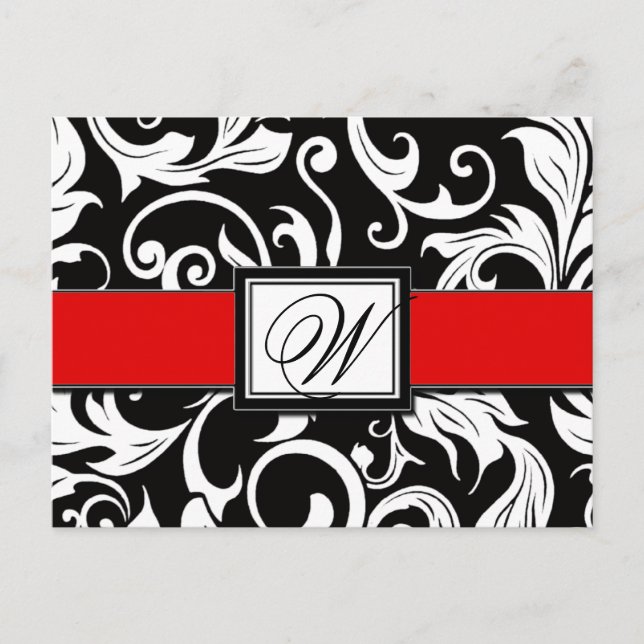 Tarjetas Postales Negras y Rojas de Damasco para A (Anverso)