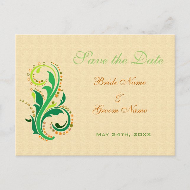 Tarjetas postales para guardar la fecha de bodas (Anverso)