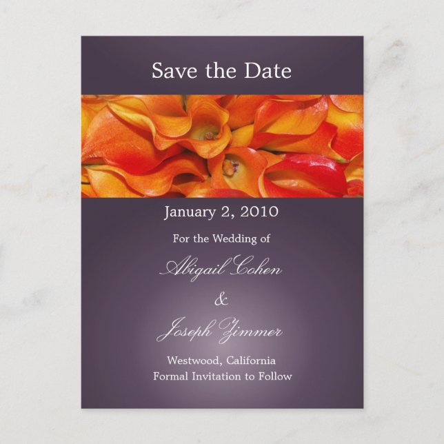 Tarjetas postales para guardar la fecha, lirios de (Anverso)